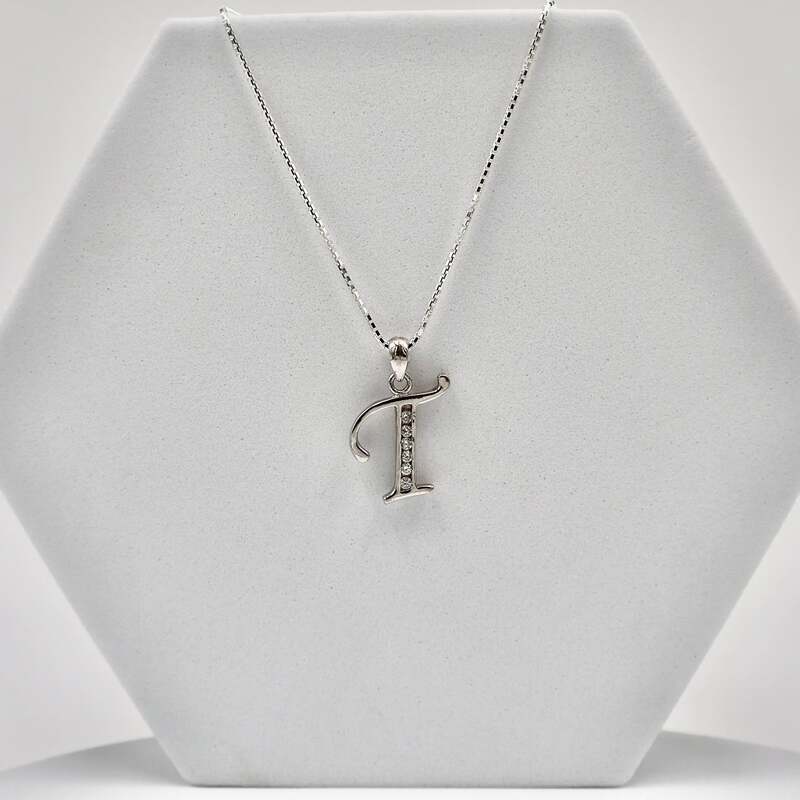 Silver Alphabet T pendent with Chain
