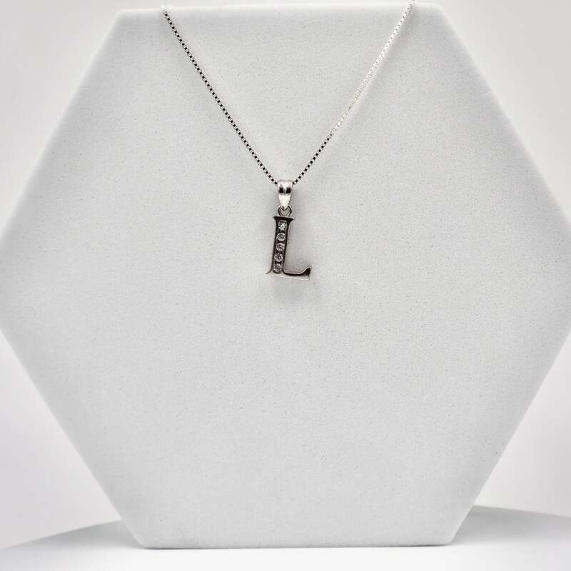Alphabet L Pendant with Chain