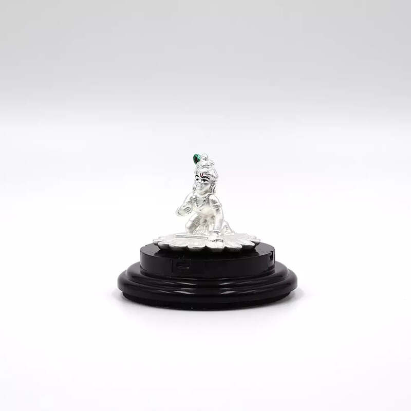 999 Pure Silver Lord Little Krishna Statue: Auspicious Pooja, Gift, and Car Dashboard