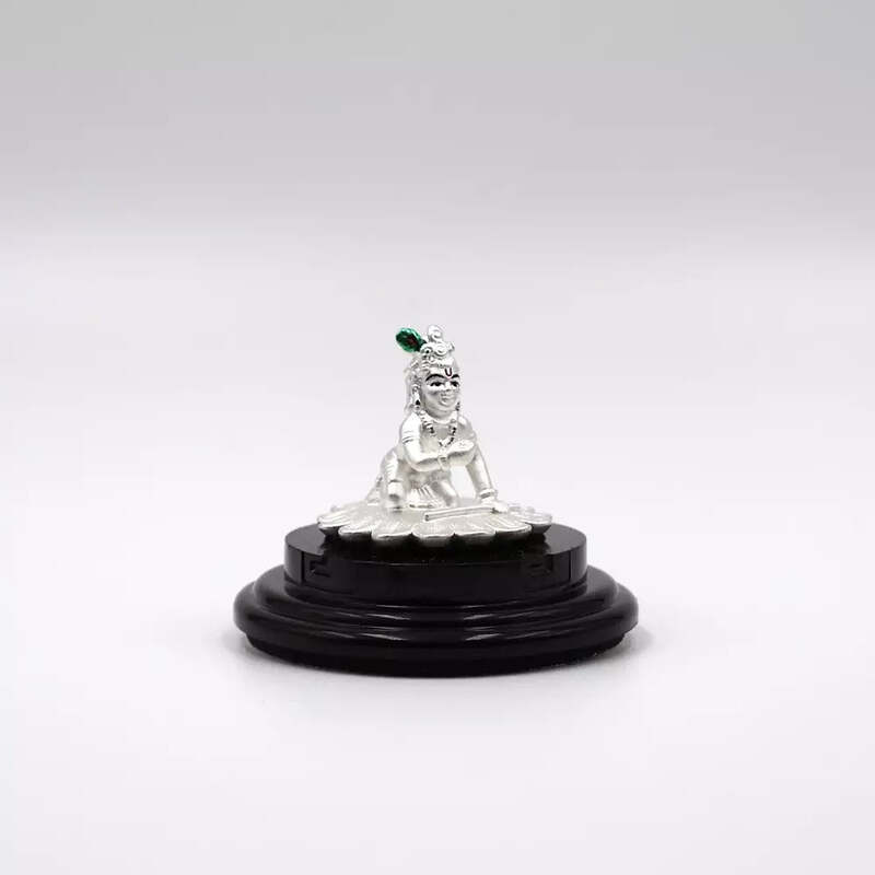 999 Pure Silver Lord Little Krishna Statue: Auspicious Pooja, Gift, and Car Dashboard