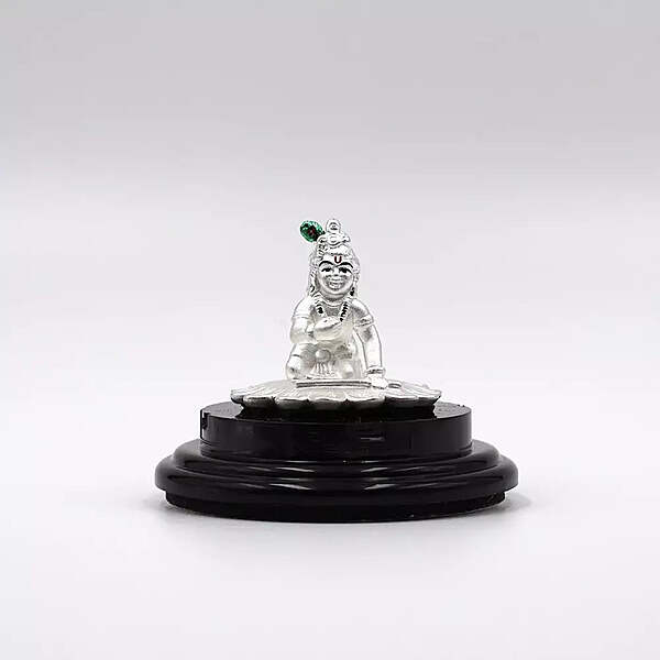 999 Pure Silver Lord Little Krishna Statue: Auspicious Pooja, Gift, and Car Dashboard