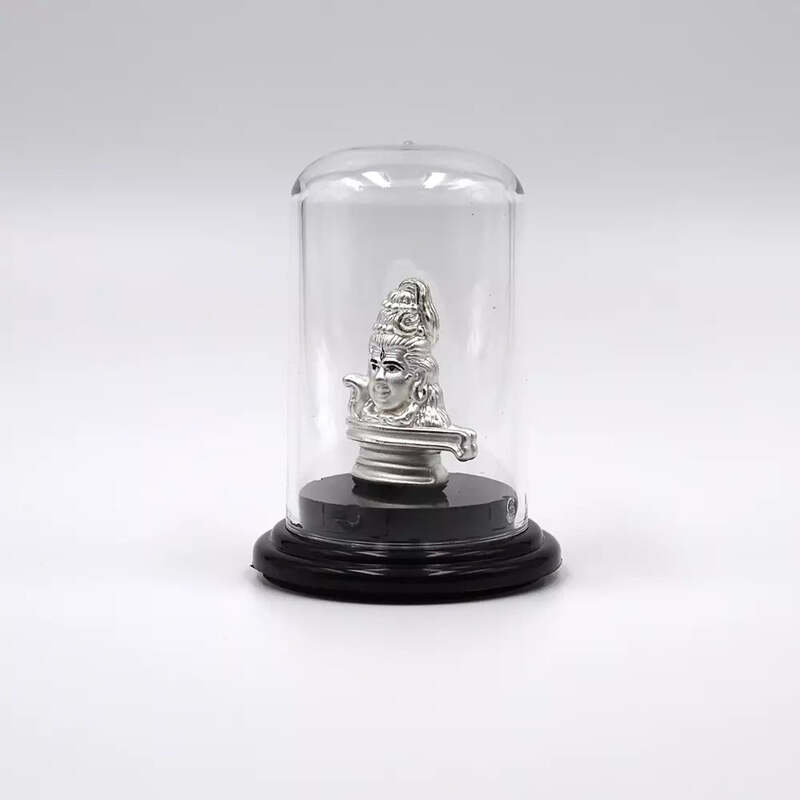 999 Pure Silver Lord Shiva Statue: Divine Symbol of Statue for Pooja, Gift, and Car Dashboard