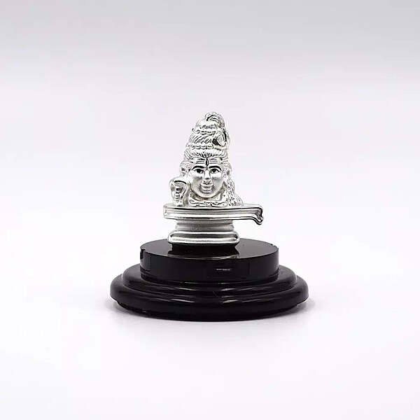 999 Pure Silver Lord Shiva Statue: Divine Symbol of Statue for Pooja, Gift, and Car Dashboard