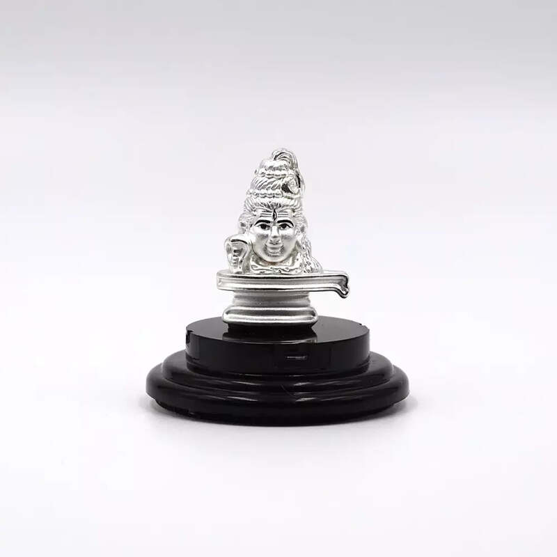 999 Pure Silver Lord Shiva Statue: Divine Symbol of Statue for Pooja, Gift, and Car Dashboard