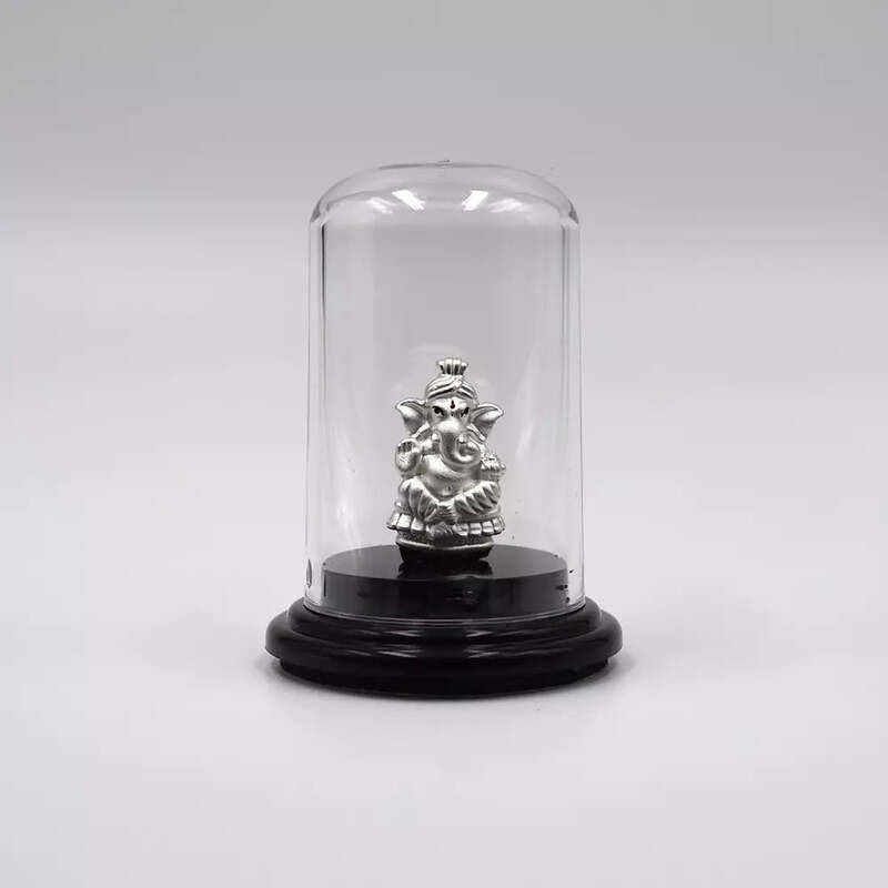999 Pure Silver Lord Ganesha Statue: Statue for Pooja, Gift, and Car Dashboard