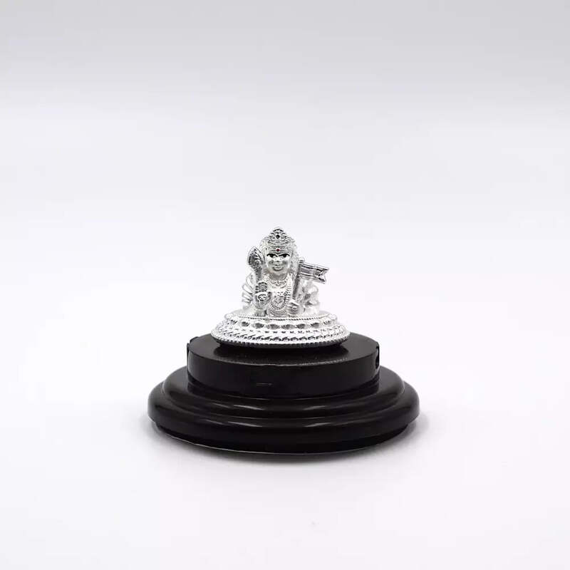999 Pure Silver Lord Murugan Statue for Pooja, Gift, and Car Dashboard