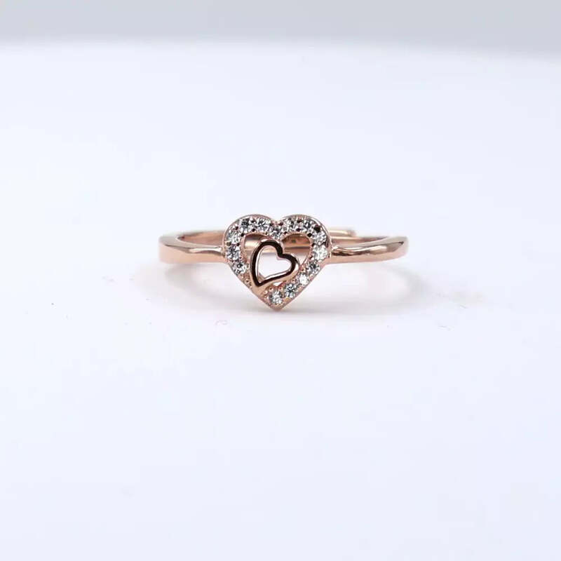 92.50 Silver Little Heart Ring Adjustable