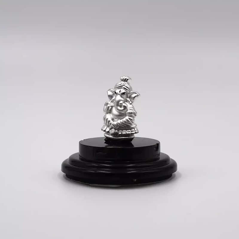 999 Pure Silver Lord Ganesha Statue: Statue for Pooja, Gift, and Car Dashboard