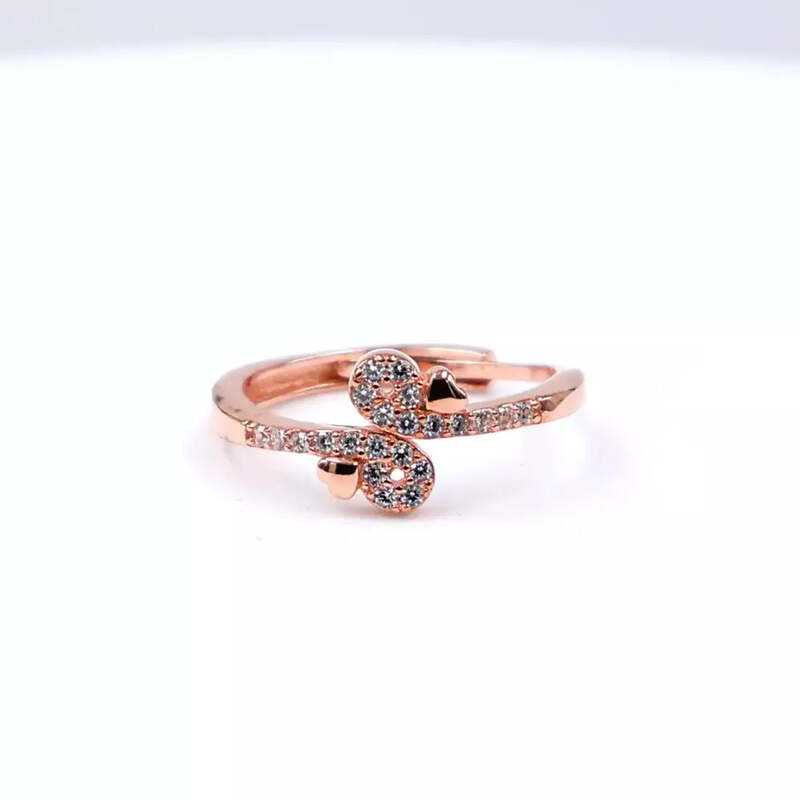92.50 Silver Rose Gold infinity Ring