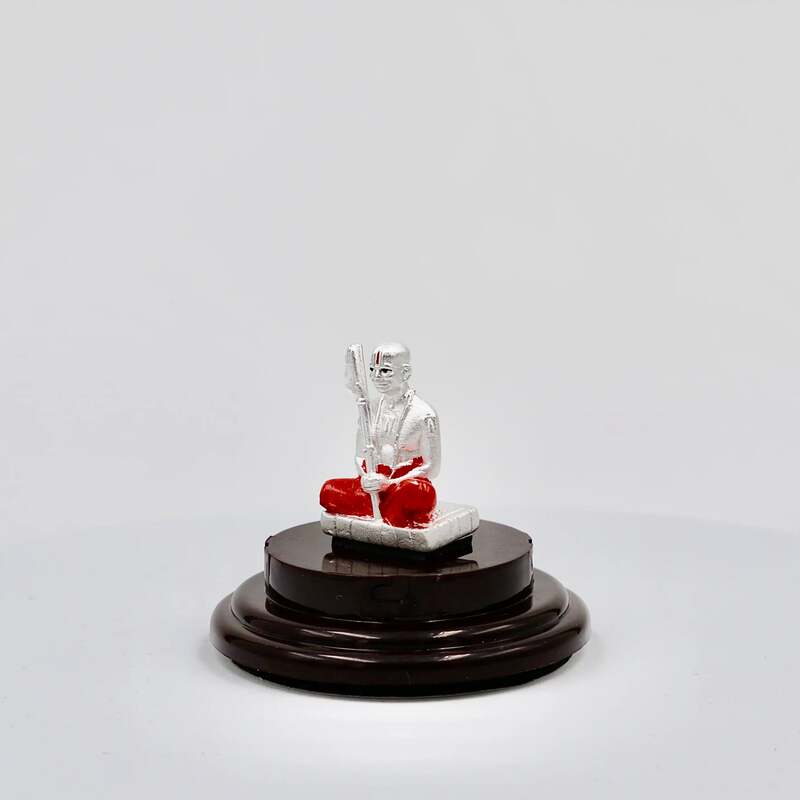 999 Pure Silver Shri Ramanujar Statue for Pooja, Gift, and Car, Dashboard