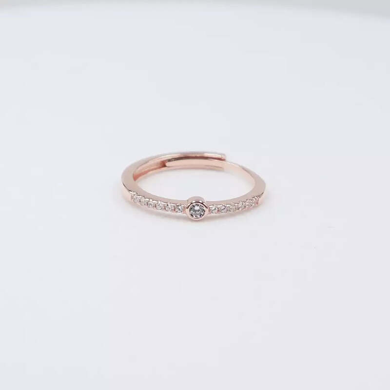 92.50 Silver Diamond love Ring Adjustable