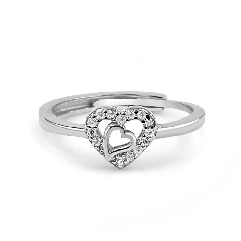 92.50 Silver Little Heart Ring Adjustable