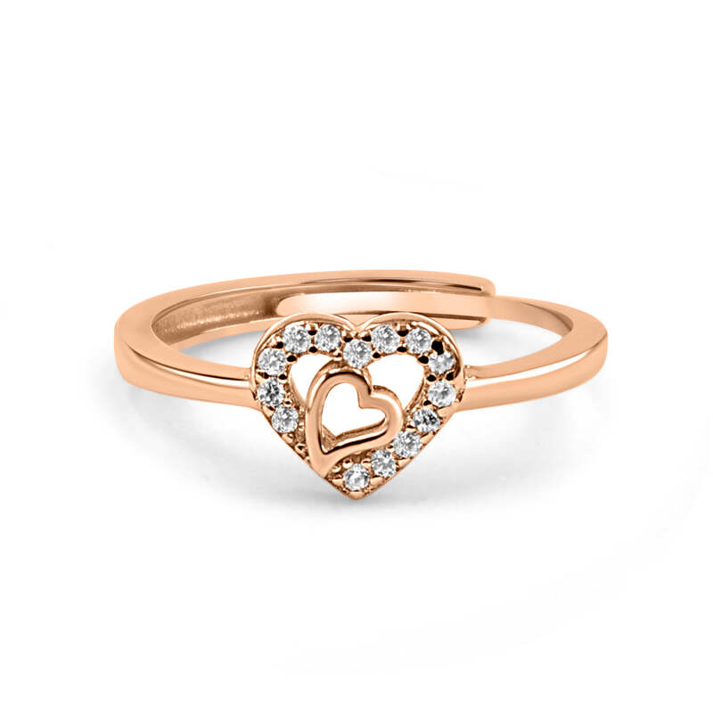 92.50 Silver Little Heart Ring Adjustable