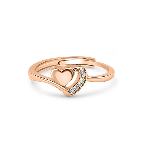 92.50 Silver Lovable Heart Ring Adjustable