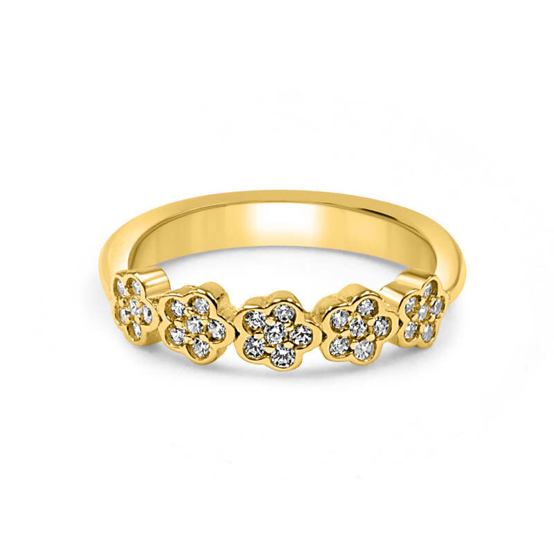 92.50 Silver Five Rose Ring Adjustable