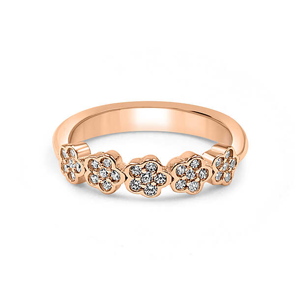 92.50 Silver Five Rose Ring Adjustable