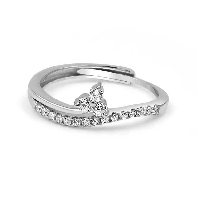 92.50 Silver Dimond Ring Adjustable