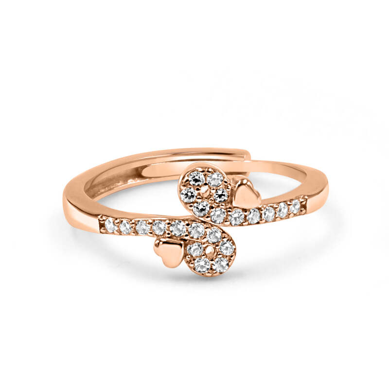 92.50 Silver Rose Gold infinity Ring