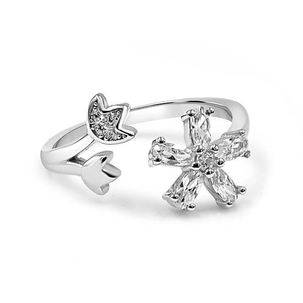92.50 Silver Flower Ring with lotus