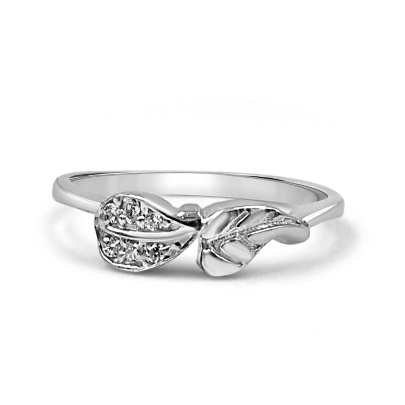 92.50 Diamond Leaf Ring For Women