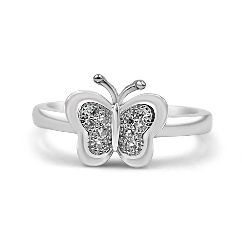 92.50 Butterfly Diamond Ring For Women