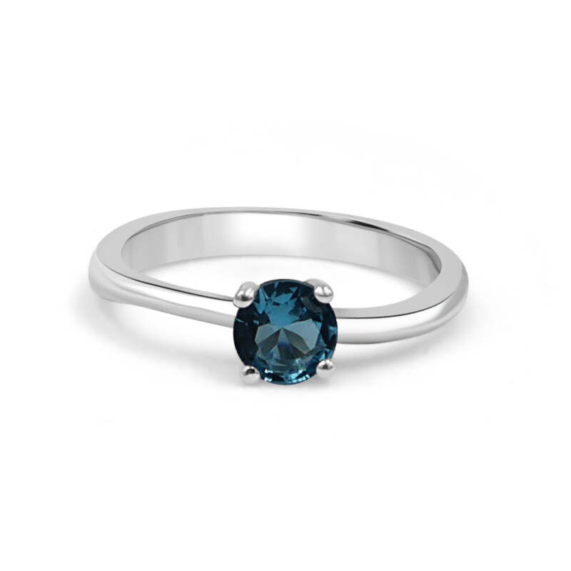 92.50 Aqua Blue Dimond Ring For Women
