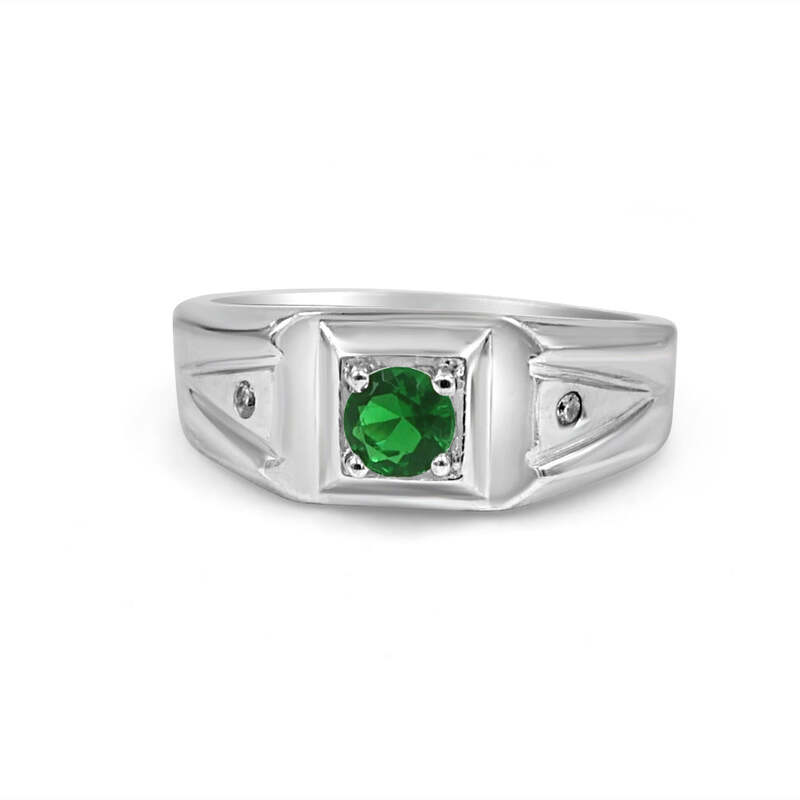 92.50 Green Dimond Ring for Men