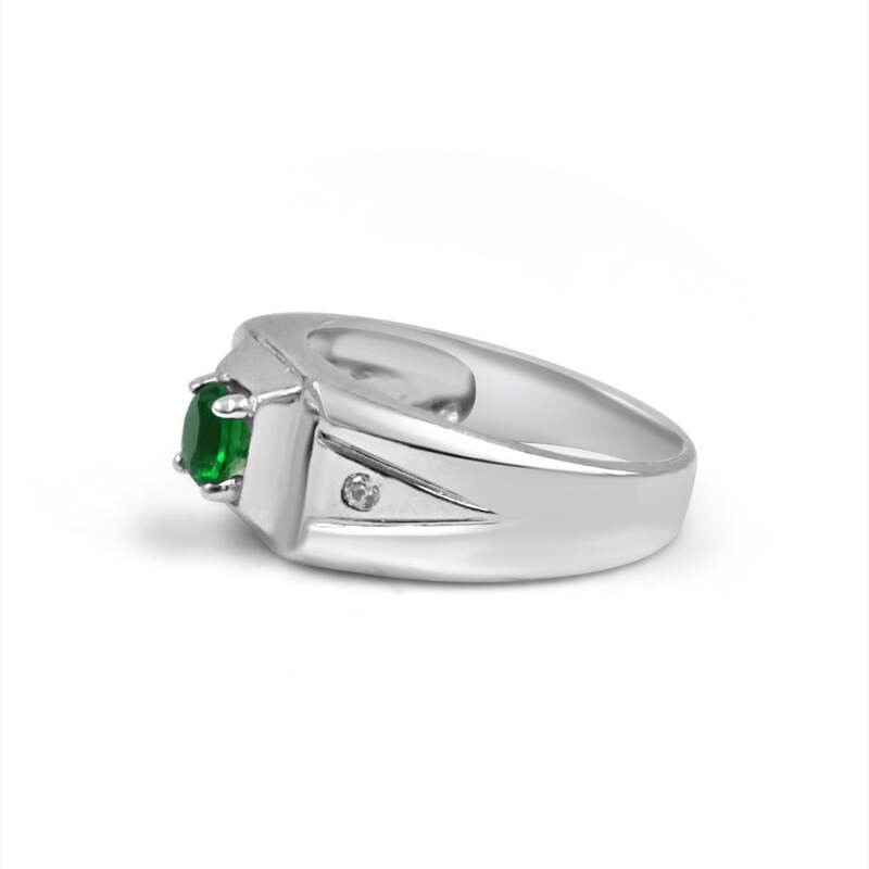 92.50 Green Dimond Ring for Men