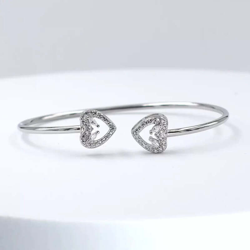 92.50 Silver Bracelet For women Adjustable Heart