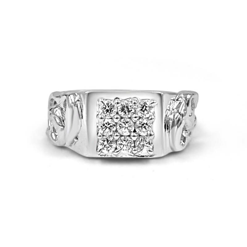 92.50 Dimond Ring for Men fish 1