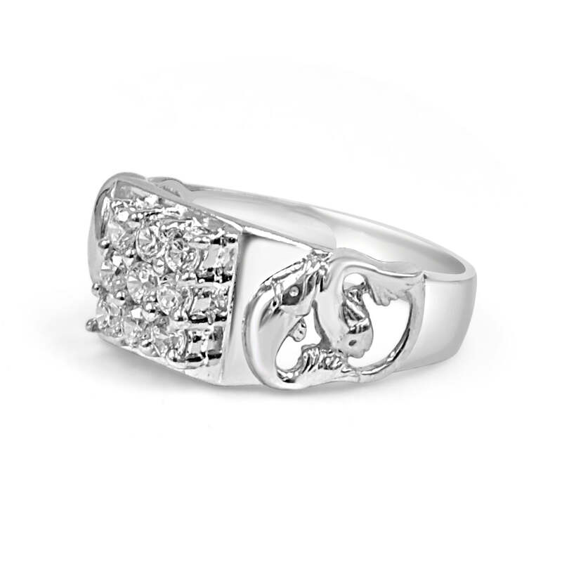 92.50 Dimond Ring for Men fish 1