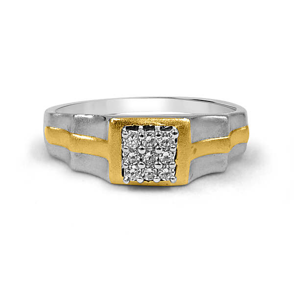 92.50 Dimond Ring for Men with gold strips