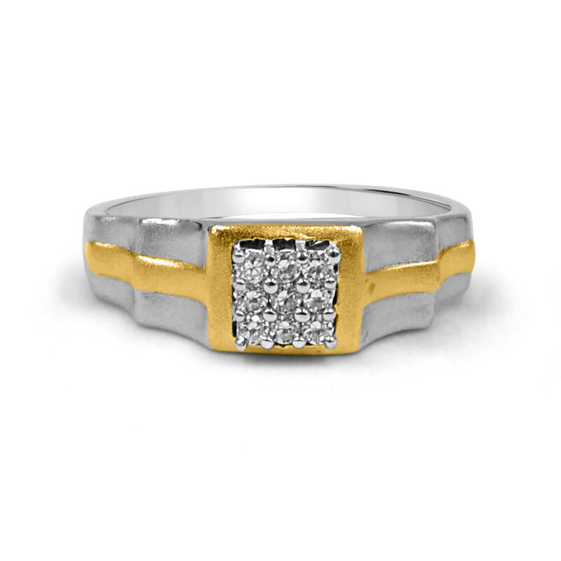92.50 Dimond Ring for Men with gold strips