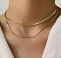 GOLD-PLATED ANTI TARNISH CHAIN LAYERED NECKLACE