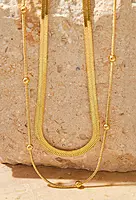 GOLD-PLATED ANTI TARNISH CHAIN LAYERED NECKLACE