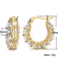 GOLD PLATED AMERICAN DIAMOND STUDDED CONTEMPORARY BEAUTIFUL HOOP EARRINGS