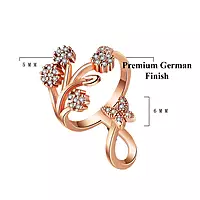 ROSE GOLD PLATED AMERICAN DIAMOND STUDDED CONTEMPORARY KOREAN FINGER RING