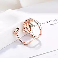 ROSE GOLD PLATED AMERICAN DIAMOND STUDDED CONTEMPORARY KOREAN FINGER RING