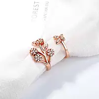 ROSE GOLD PLATED AMERICAN DIAMOND STUDDED CONTEMPORARY KOREAN FINGER RING