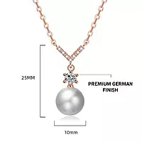 ROSE GOLD PLATED AMERICAN DIAMOND STUDDED CONTEMPORARY KOREAN PENDANT