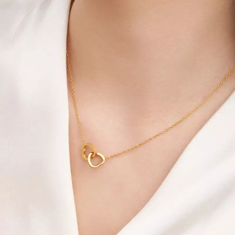 GOLD-PLATED ANTI TARNISH HEART THEMED PENDANT