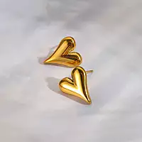 GOLD PLATED ANTI TARNISH HEART THEMED EARRINGS