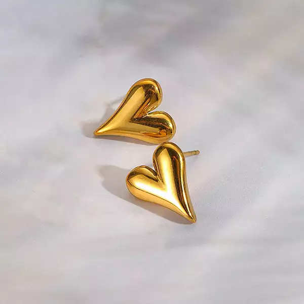 GOLD PLATED ANTI TARNISH HEART THEMED EARRINGS