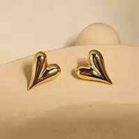 GOLD PLATED ANTI TARNISH HEART THEMED EARRINGS