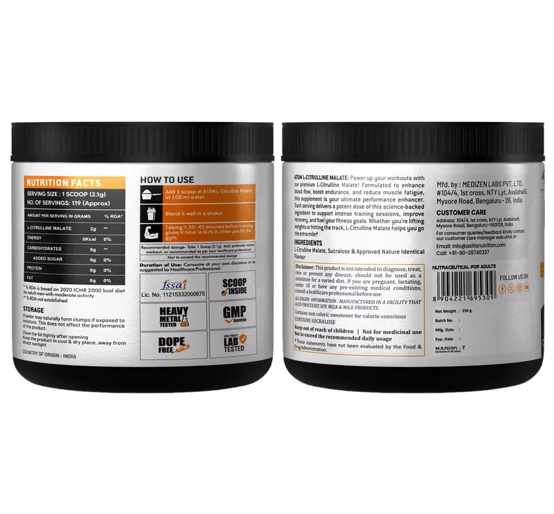 ATOM L-Citrulline Malate 250g