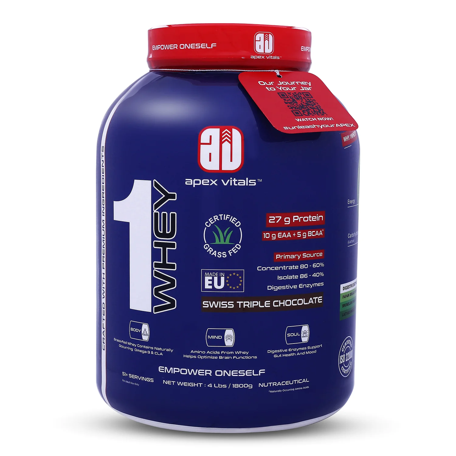 Apex Vitals 1 Whey Protein 4 Lbs