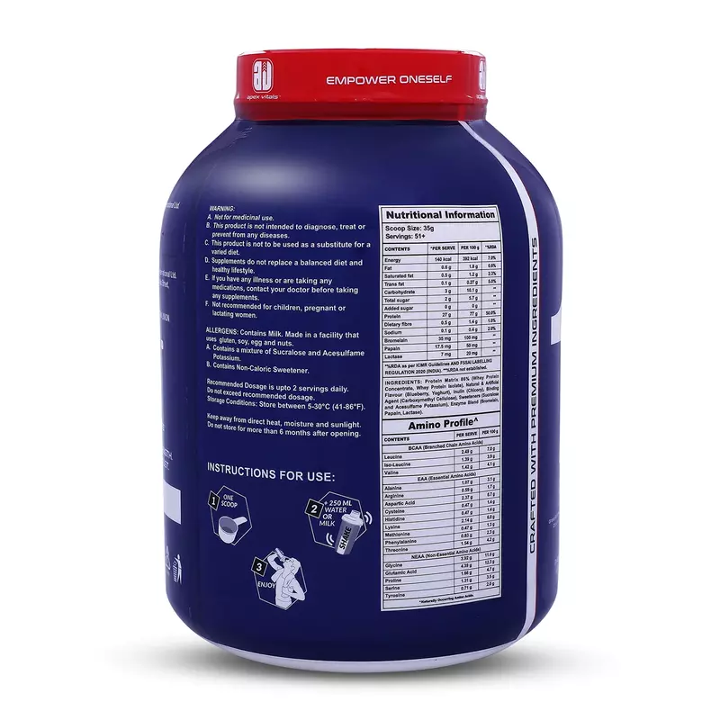 Apex Vitals 1 Whey Protein 4 Lbs