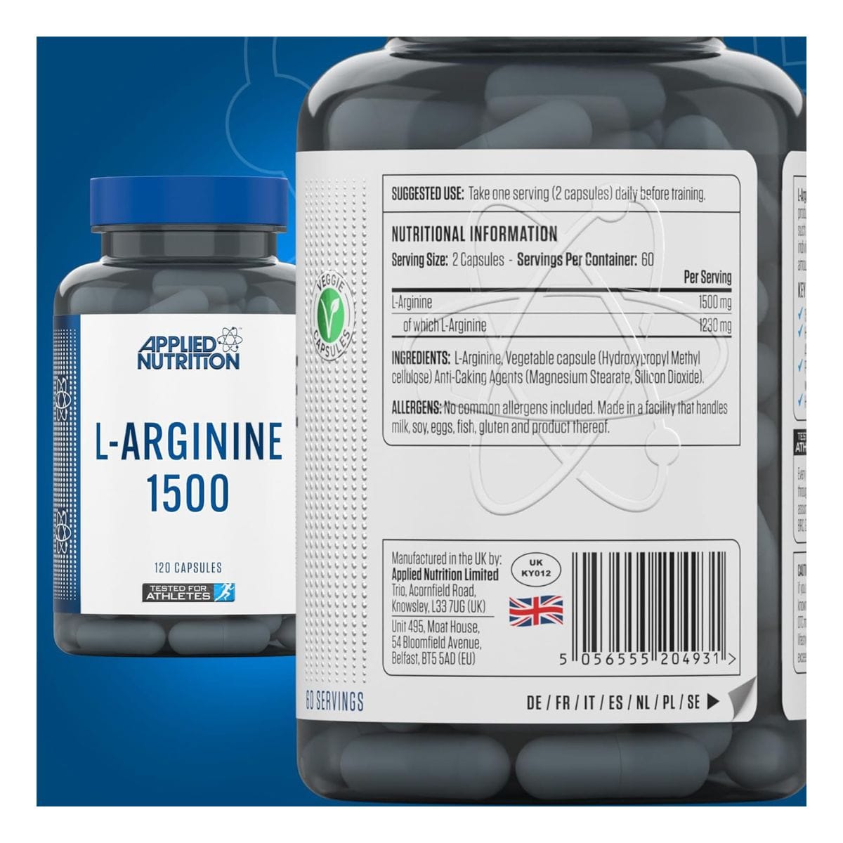 Applied Nutrition L Arginine, 1500 mg, 120 Capsules