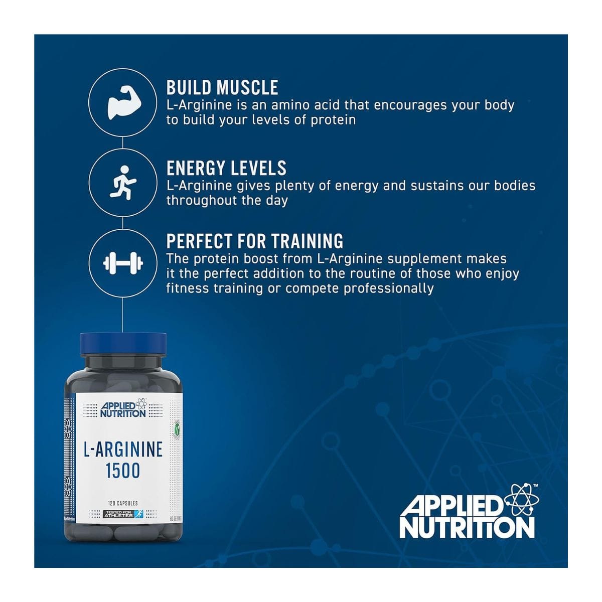 Applied Nutrition L Arginine, 1500 mg, 120 Capsules