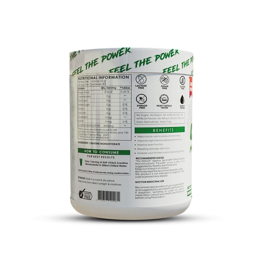 AHP Vitals Creatine Monohydrate 250gm